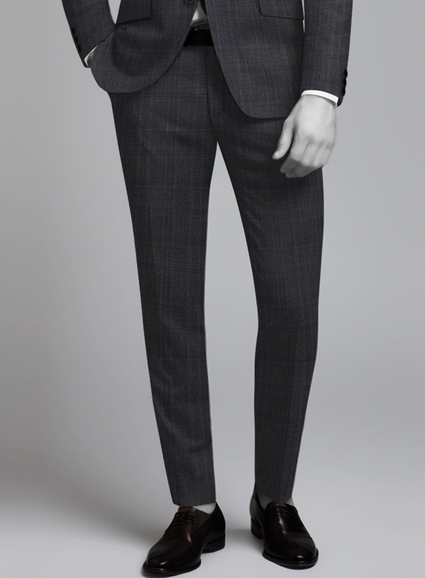 Napolean Gatsby's Charcoal Glen Wool Pants - StudioSuits
