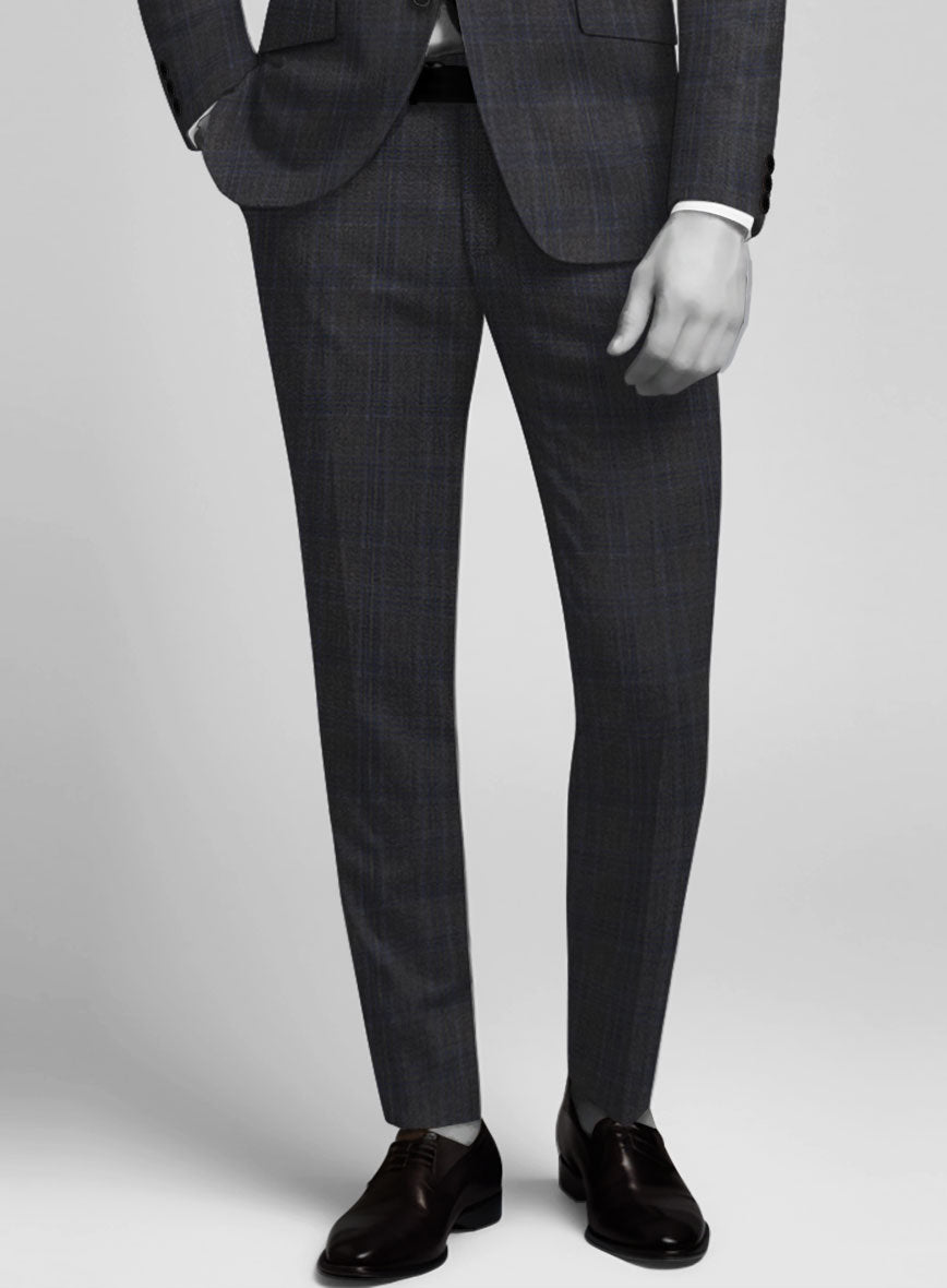 Napolean Gatsby's Charcoal Glen Wool Pants - StudioSuits