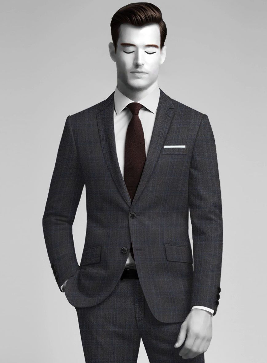 Napolean Gatsby's Charcoal Glen Wool Jacket - StudioSuits