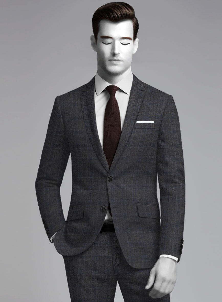 Napolean Gatsby's Charcoal Glen Wool Suit - StudioSuits