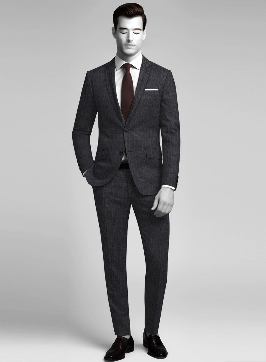 Napolean Gatsby's Charcoal Glen Wool Suit - StudioSuits