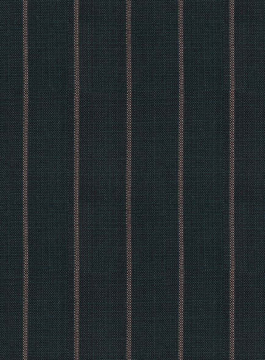 Napolean Gavino Stripe Green Wool Pants - StudioSuits