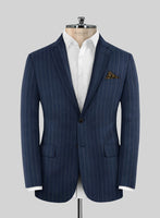 Napolean Genova Stripe Blue Wool Jacket - StudioSuits