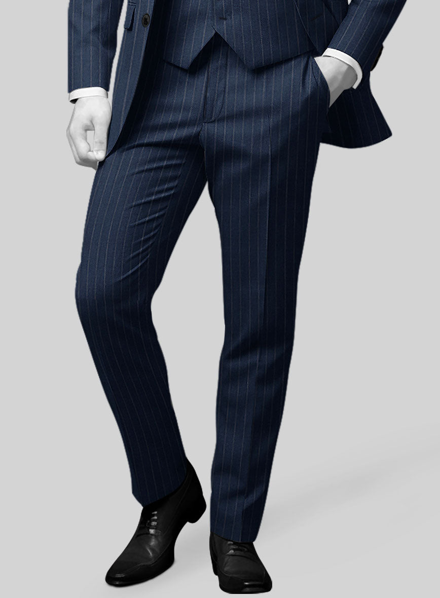 Napolean Genova Stripe Blue Wool Suit - StudioSuits