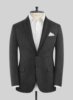 Napolean Genova Stripe Charcoal Wool Jacket - StudioSuits