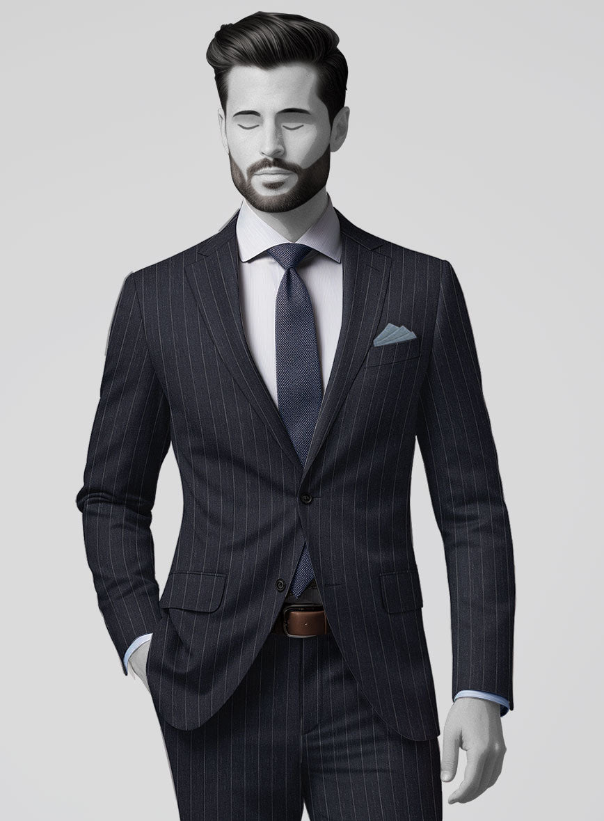 Napolean Genova Stripe Dark Blue Wool Jacket - StudioSuits