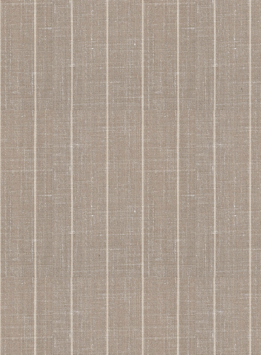 Napolean Genova Stripe Dark Beige Wool Suit - StudioSuits