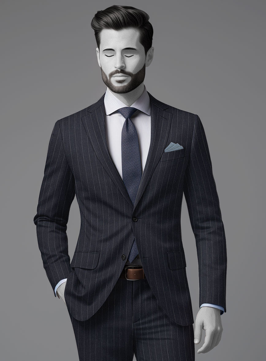 Napolean Genova Stripe Dark Blue Wool Jacket - StudioSuits