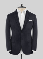 Napolean Genova Stripe Dark Blue Wool Jacket - StudioSuits