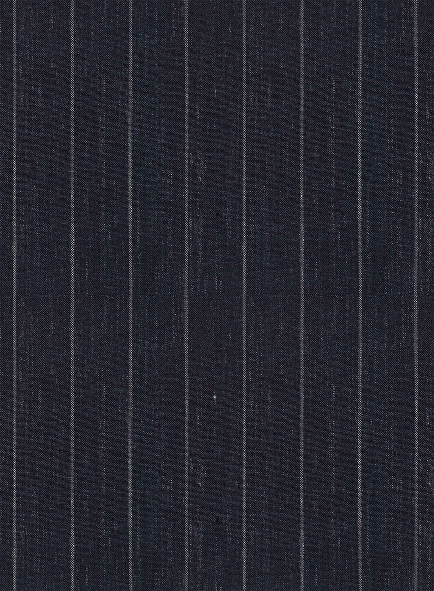 Napolean Genova Stripe Dark Blue Wool Pants - StudioSuits