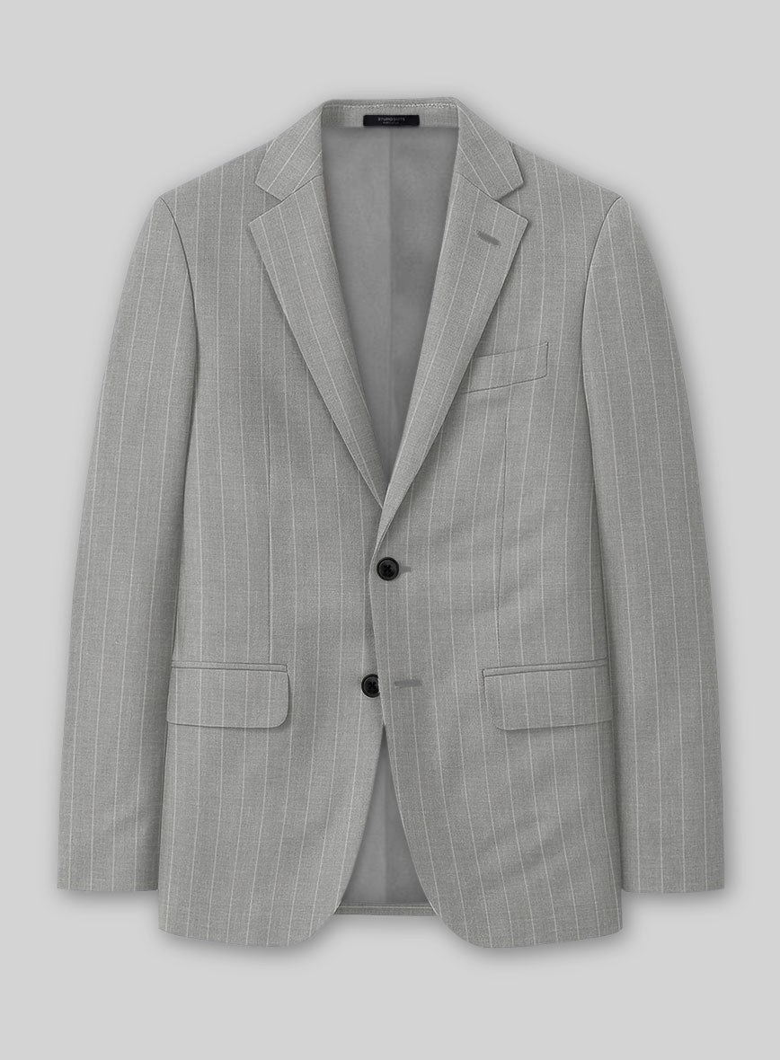 Napolean Genova Stripe Gray Wool Jacket - StudioSuits