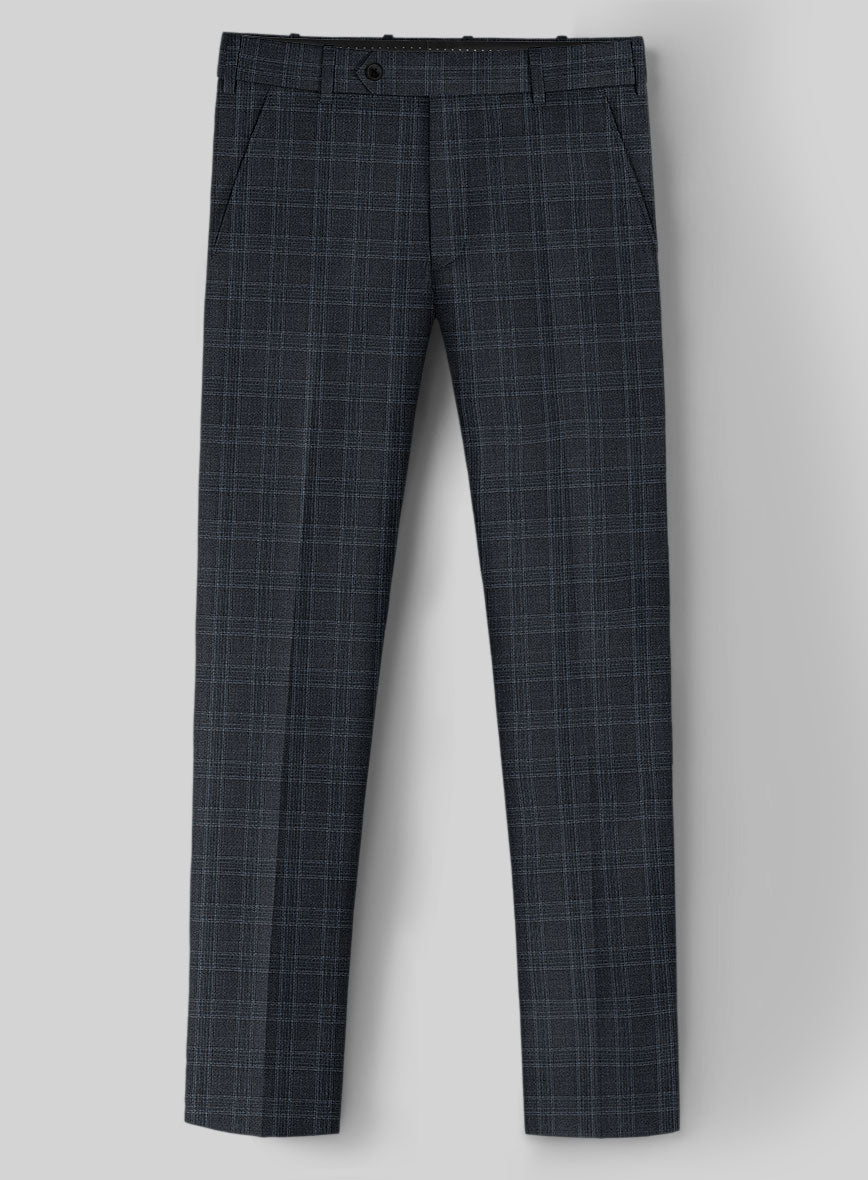 Napolean Gisde Glen Blue Wool Pants - StudioSuits
