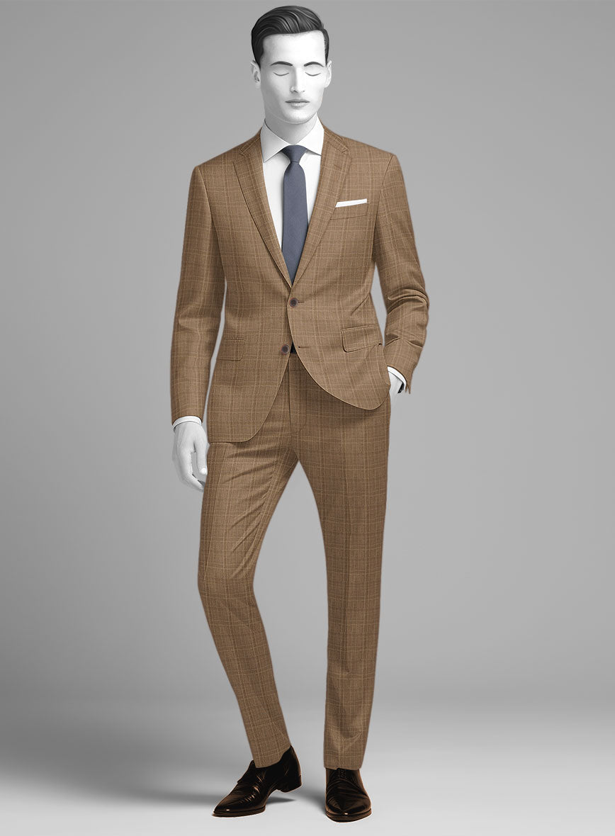 Napolean Gisde Glen Brown Wool Suit - StudioSuits
