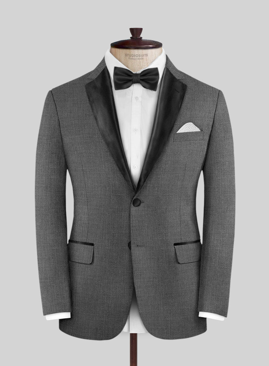 Napolean Gray Birdseye Wool Tuxedo Jacket - StudioSuits