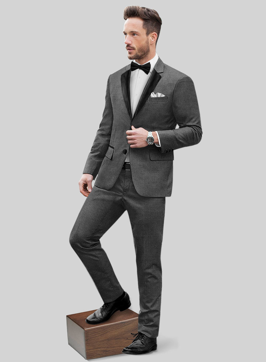 Napolean Gray Birdseye Wool Tuxedo Suit - StudioSuits