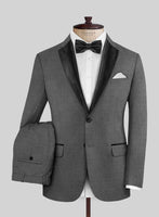 Napolean Gray Birdseye Wool Tuxedo Suit - StudioSuits