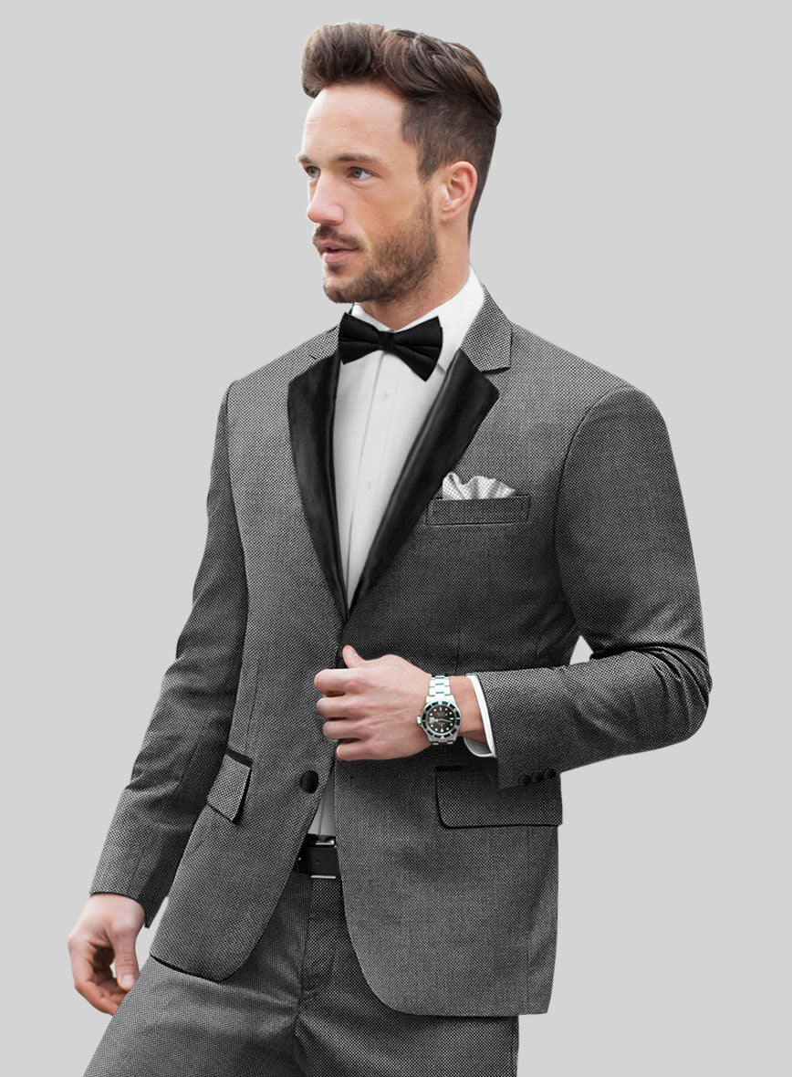 Napolean Gray Birdseye Wool Tuxedo Suit - StudioSuits