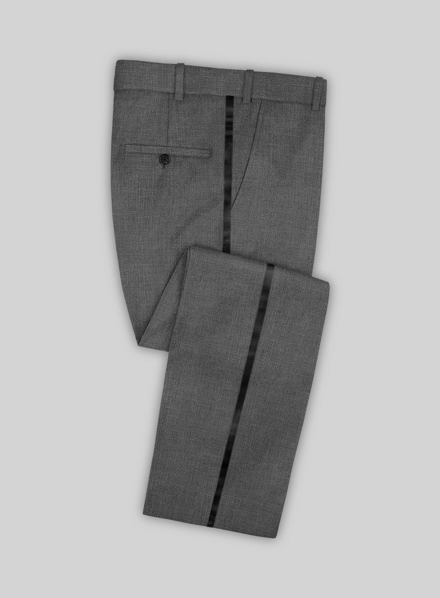 Napolean Gray Birdseye Wool Tuxedo Suit - StudioSuits