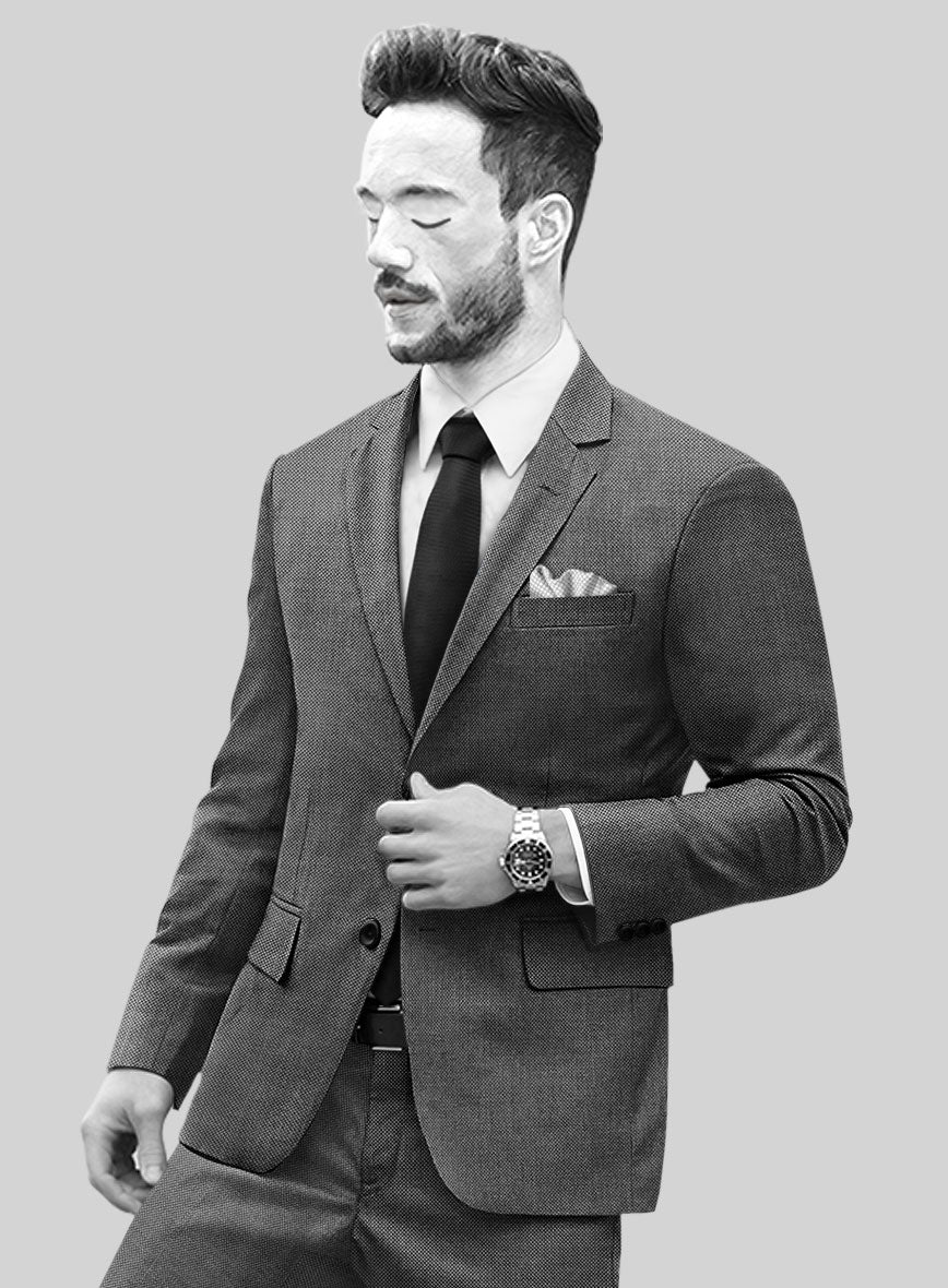 Napolean Gray Birdseye Wool Jacket - StudioSuits