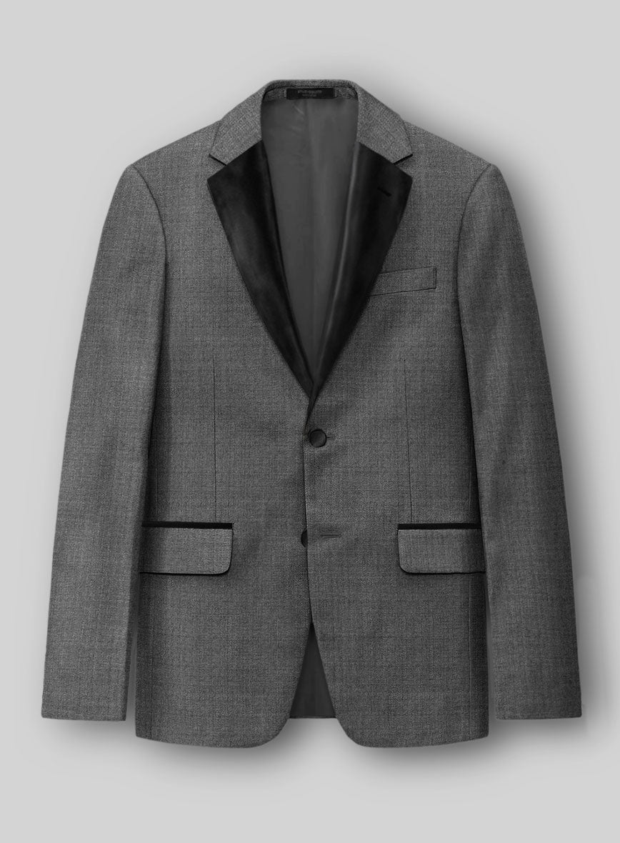Napolean Gray Wool Tuxedo Jacket - StudioSuits
