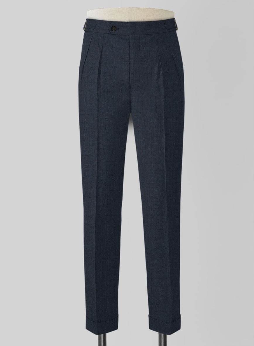 Napolean Highball Blue Double Gurkha Wool Trousers - StudioSuits