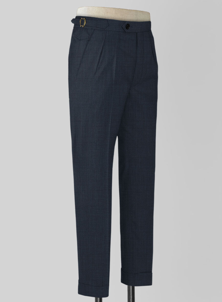 Napolean Highball Blue Double Gurkha Wool Trousers - StudioSuits