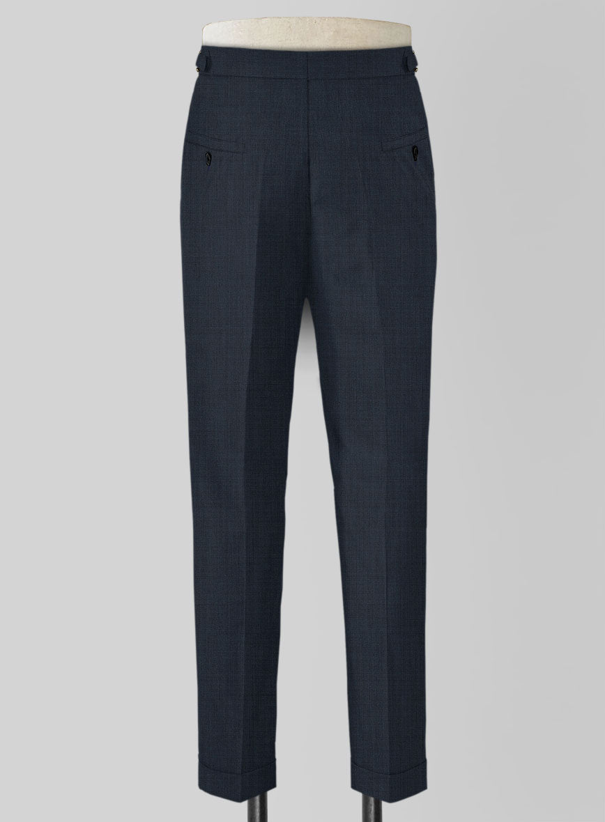 Napolean Highball Blue Double Gurkha Wool Trousers - StudioSuits