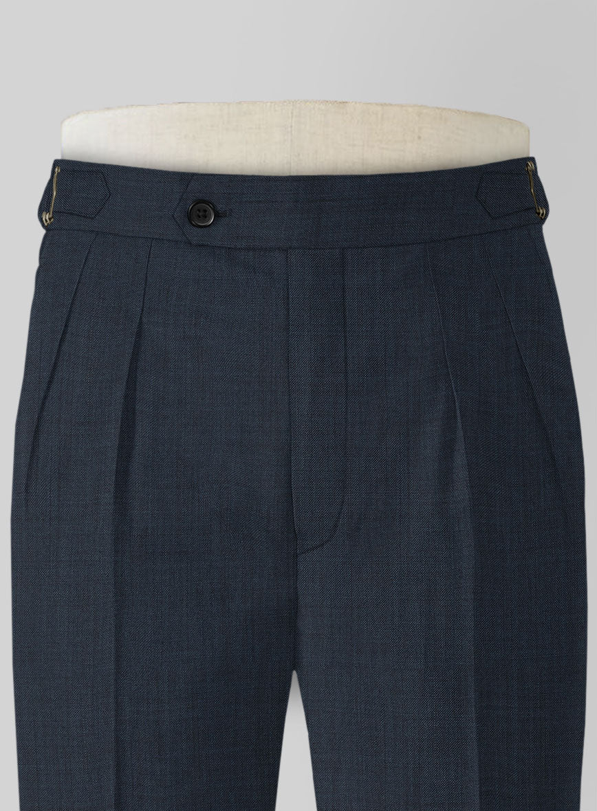 Napolean Highball Blue Double Gurkha Wool Trousers - StudioSuits
