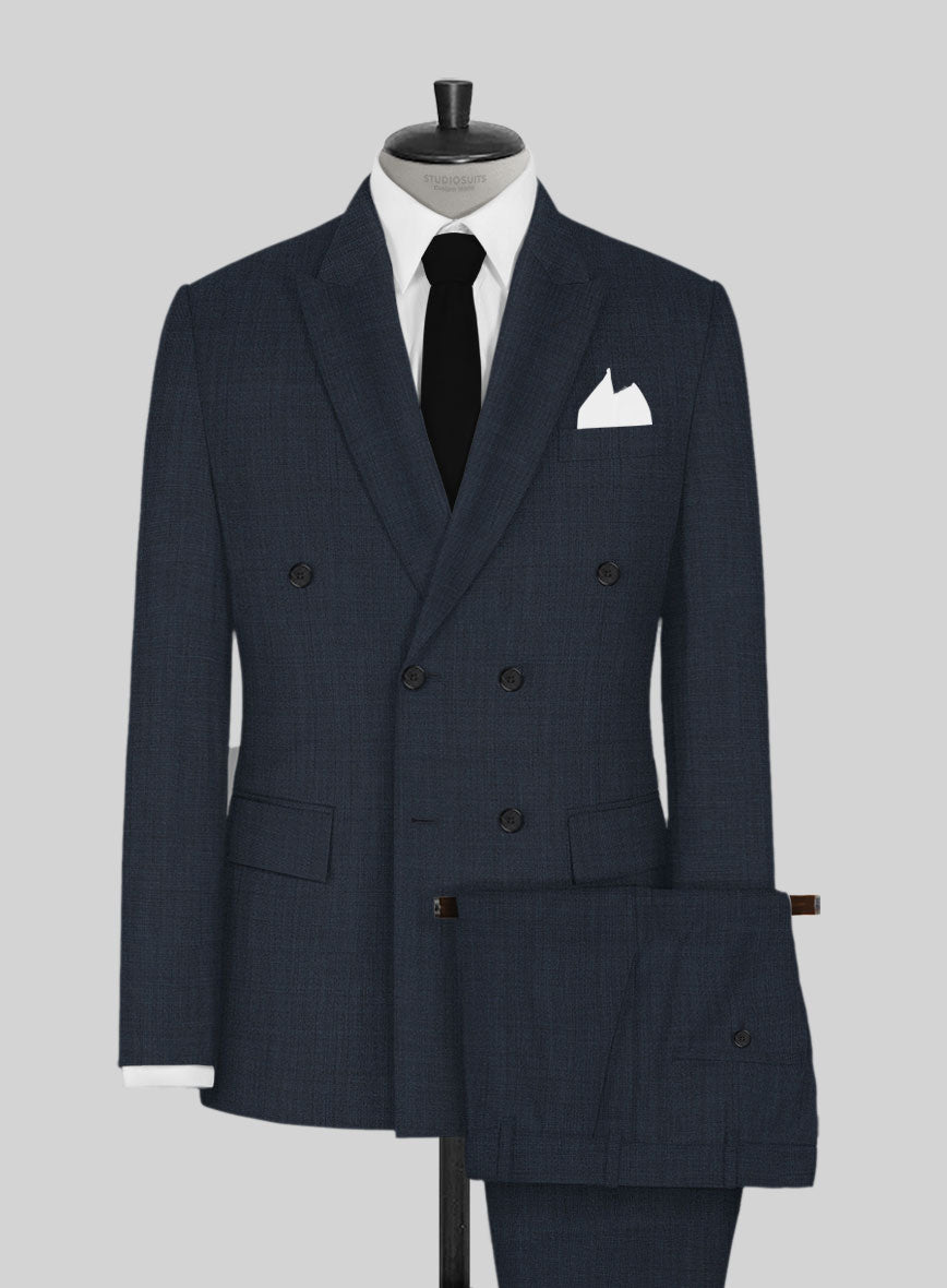 Napolean Highball Blue Wool Double Breasted Suit - StudioSuits
