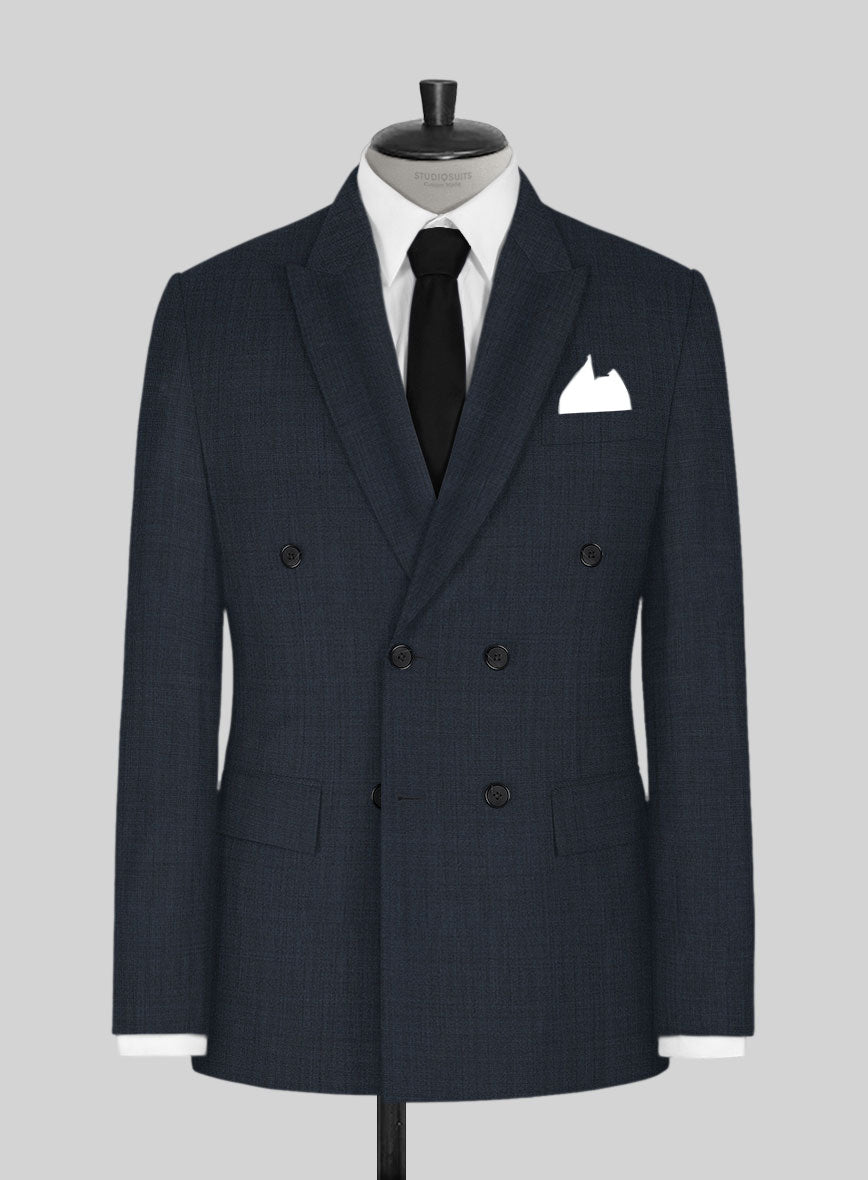 Napolean Highball Blue Wool Double Breasted Suit - StudioSuits