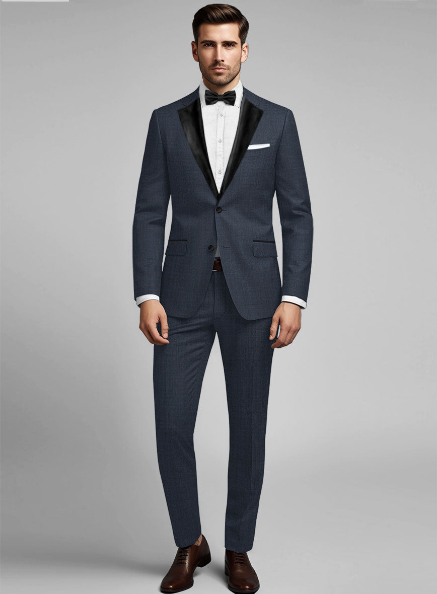 Napolean Highball Blue Wool Tuxedo Suit - StudioSuits