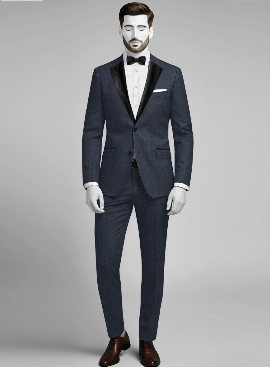 Napolean Highball Blue Wool Tuxedo Suit - StudioSuits