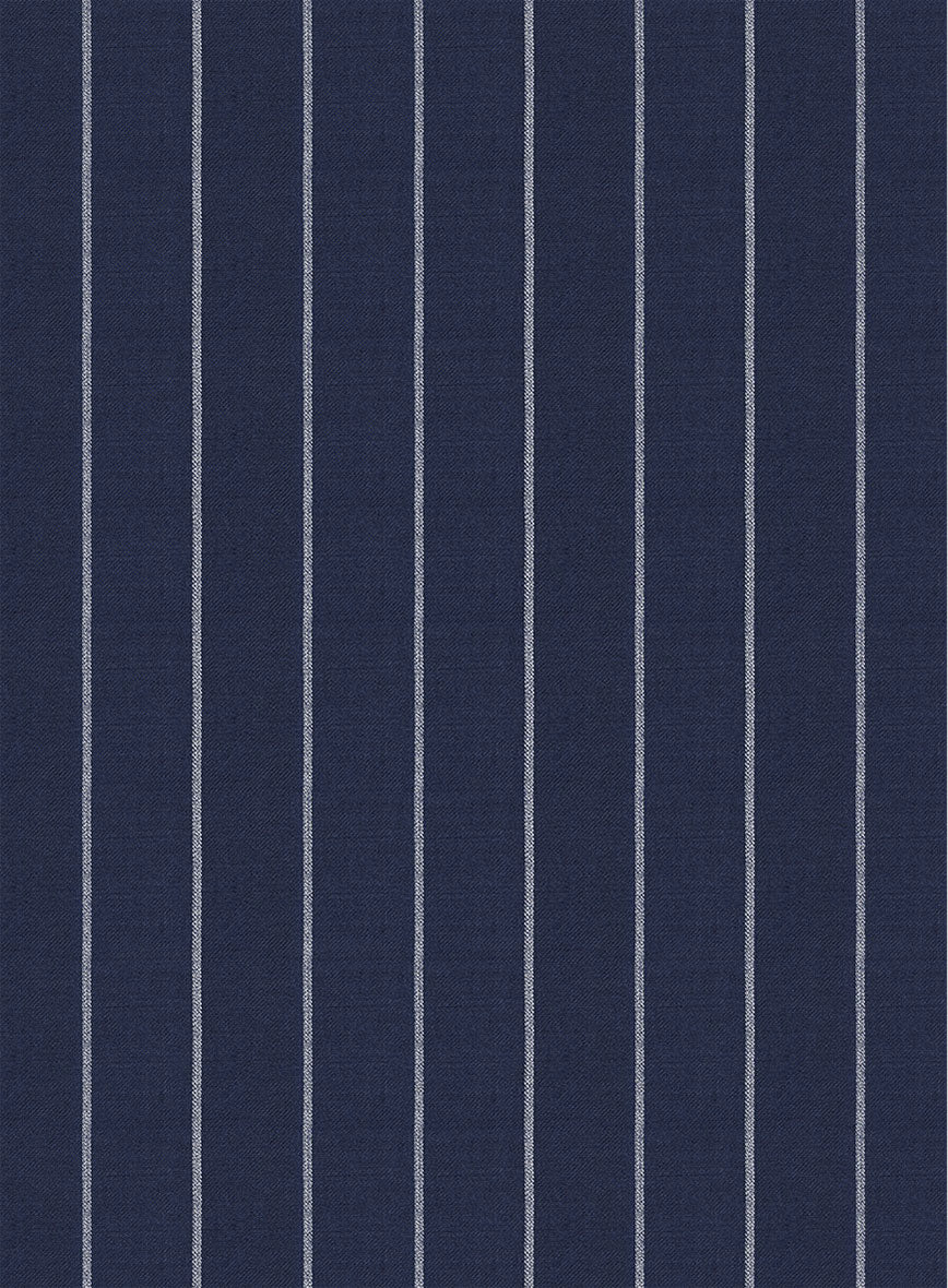 Napolean Ikel Stripe Space Blue Wool Suit - StudioSuits
