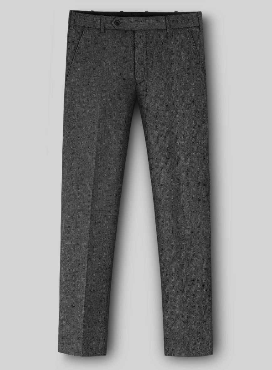 Napolean Imperial Gray Herringbone Wool Suit - StudioSuits