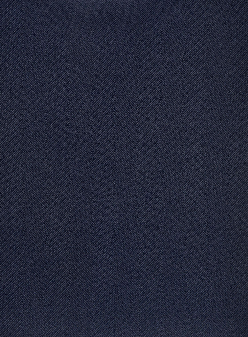 Napolean Imperial Blue Herringbone Wool Tuxedo Jacket - StudioSuits