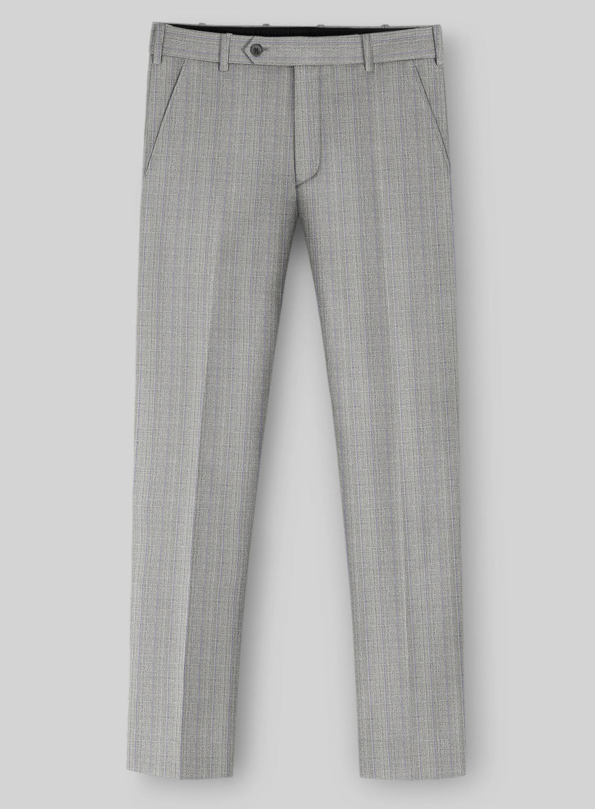 Napolean Inigo Stripe Ice Gray Wool Pants - StudioSuits