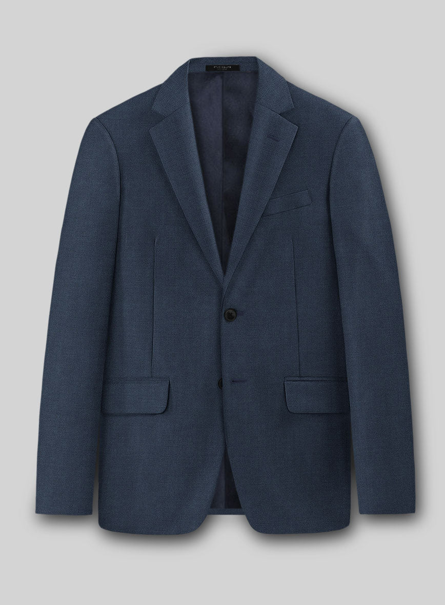 Napolean Ink Blue Wool Jacket - StudioSuits