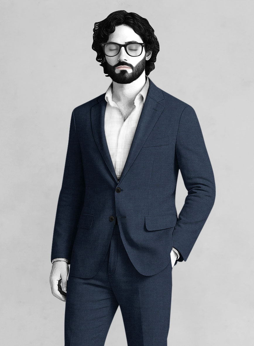 Napolean Ink Blue Wool Jacket - StudioSuits