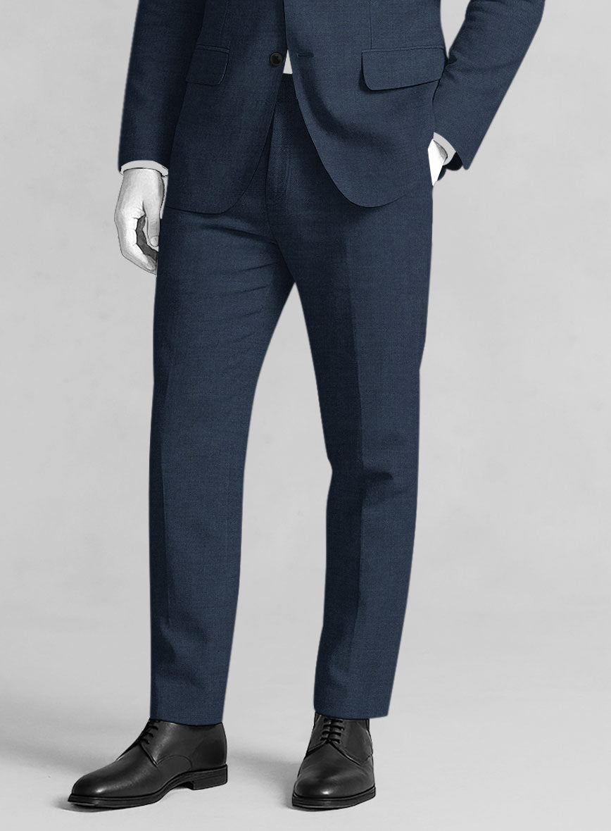 Napolean Ink Blue Wool Pants - StudioSuits