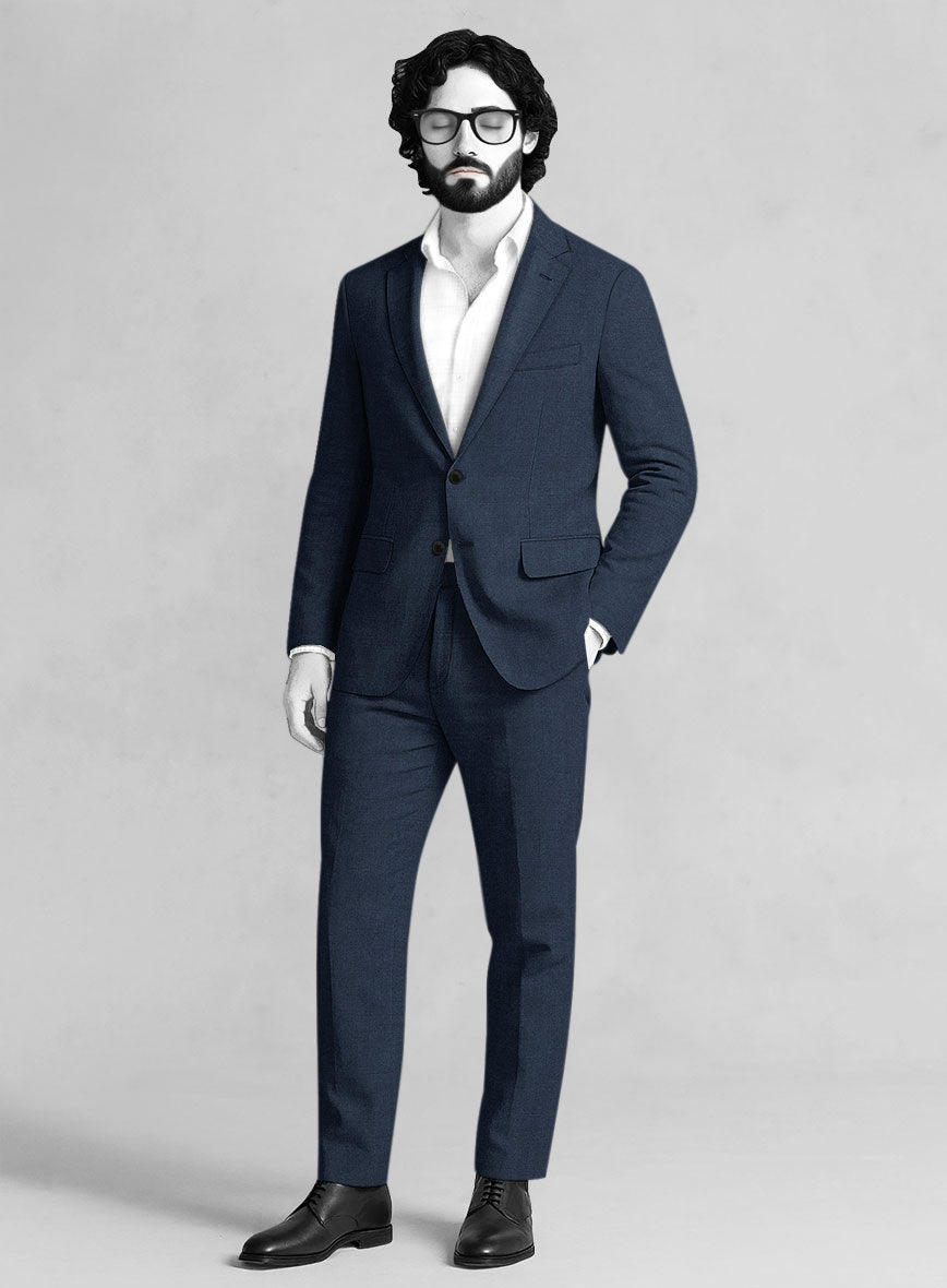 Napolean Ink Blue Wool Suit - StudioSuits