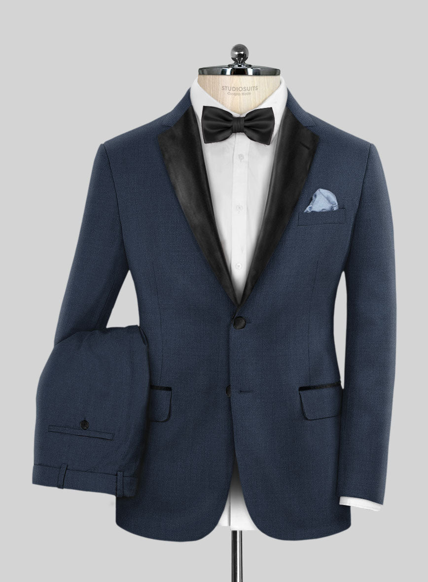 Napolean Ink Blue Wool Tuxedo Suit – StudioSuits