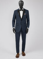 Napolean Ink Blue Wool Tuxedo Suit - StudioSuits