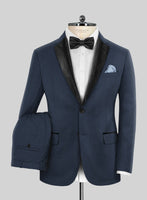 Napolean Ink Blue Wool Tuxedo Suit - StudioSuits