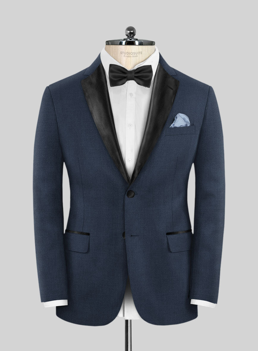 Napolean Ink Blue Wool Tuxedo Suit - StudioSuits