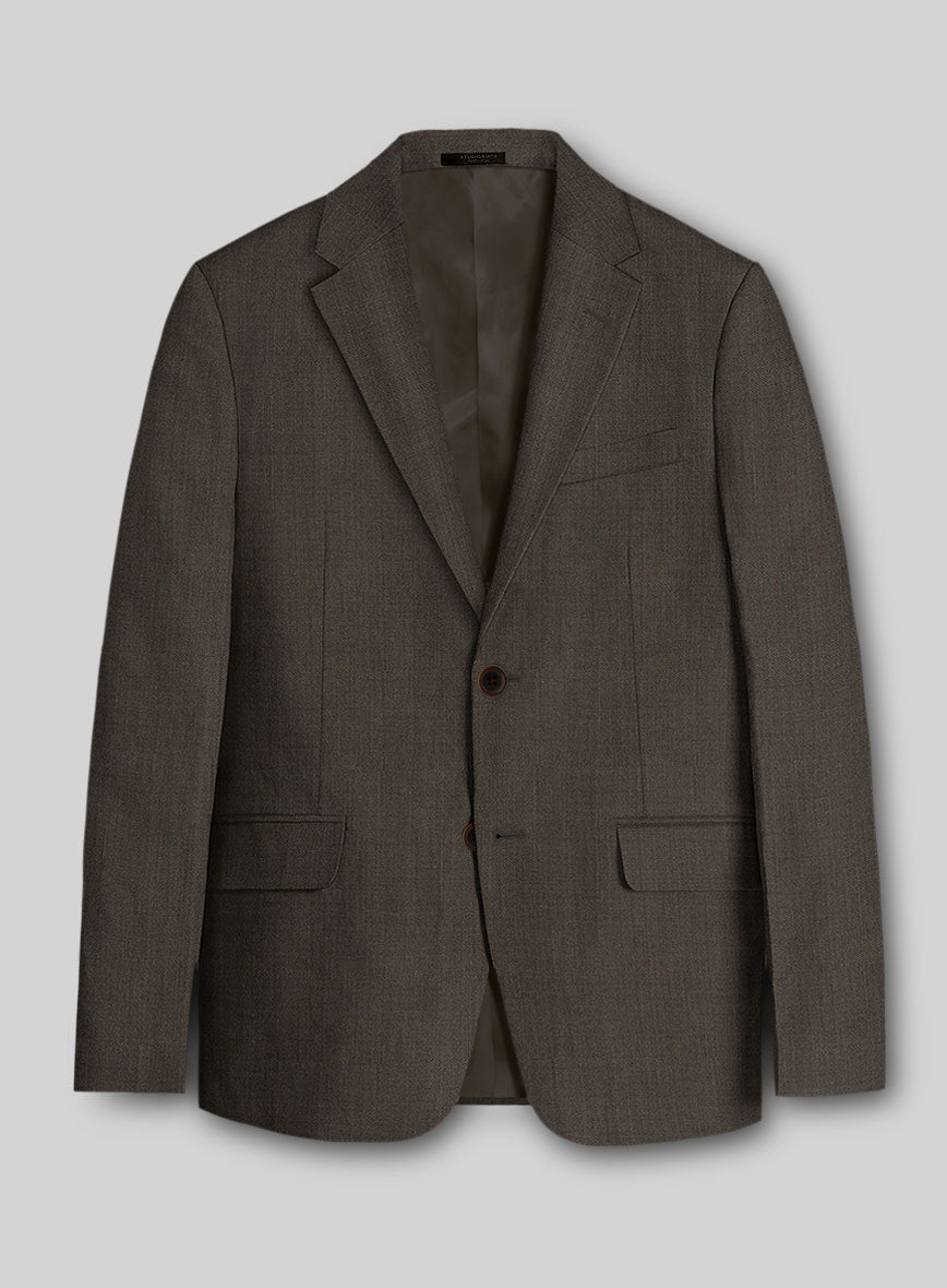 Napolean Intense Brown Wool Jacket - StudioSuits