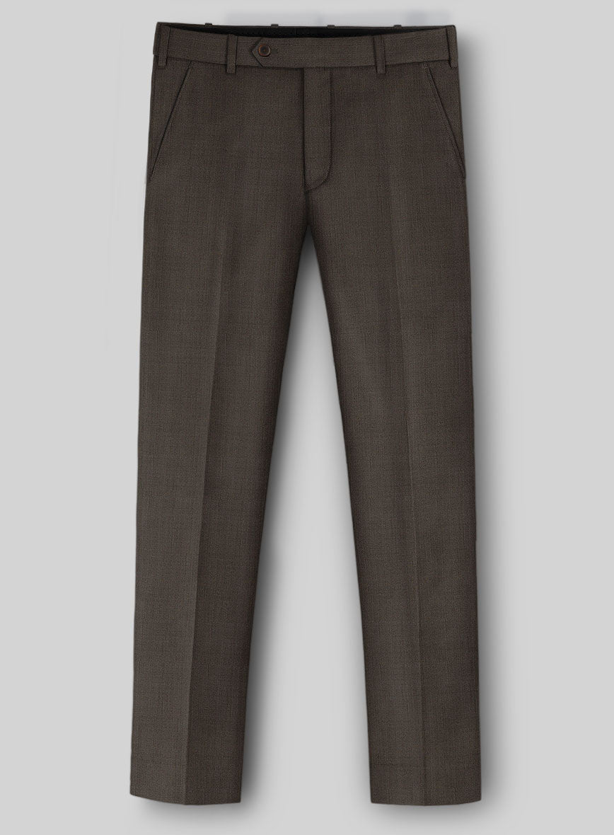 Napolean Intense Brown Wool Pants - StudioSuits