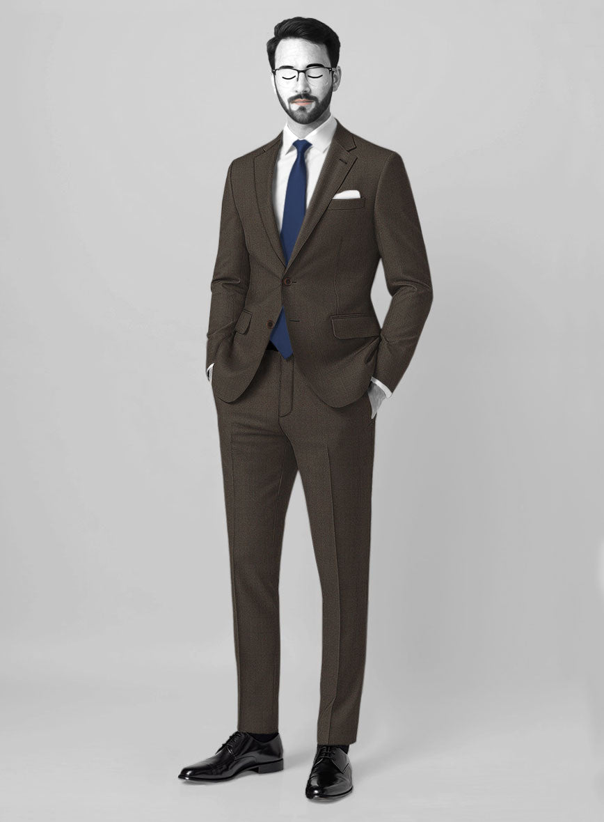Napolean Intense Brown Wool Suit - StudioSuits