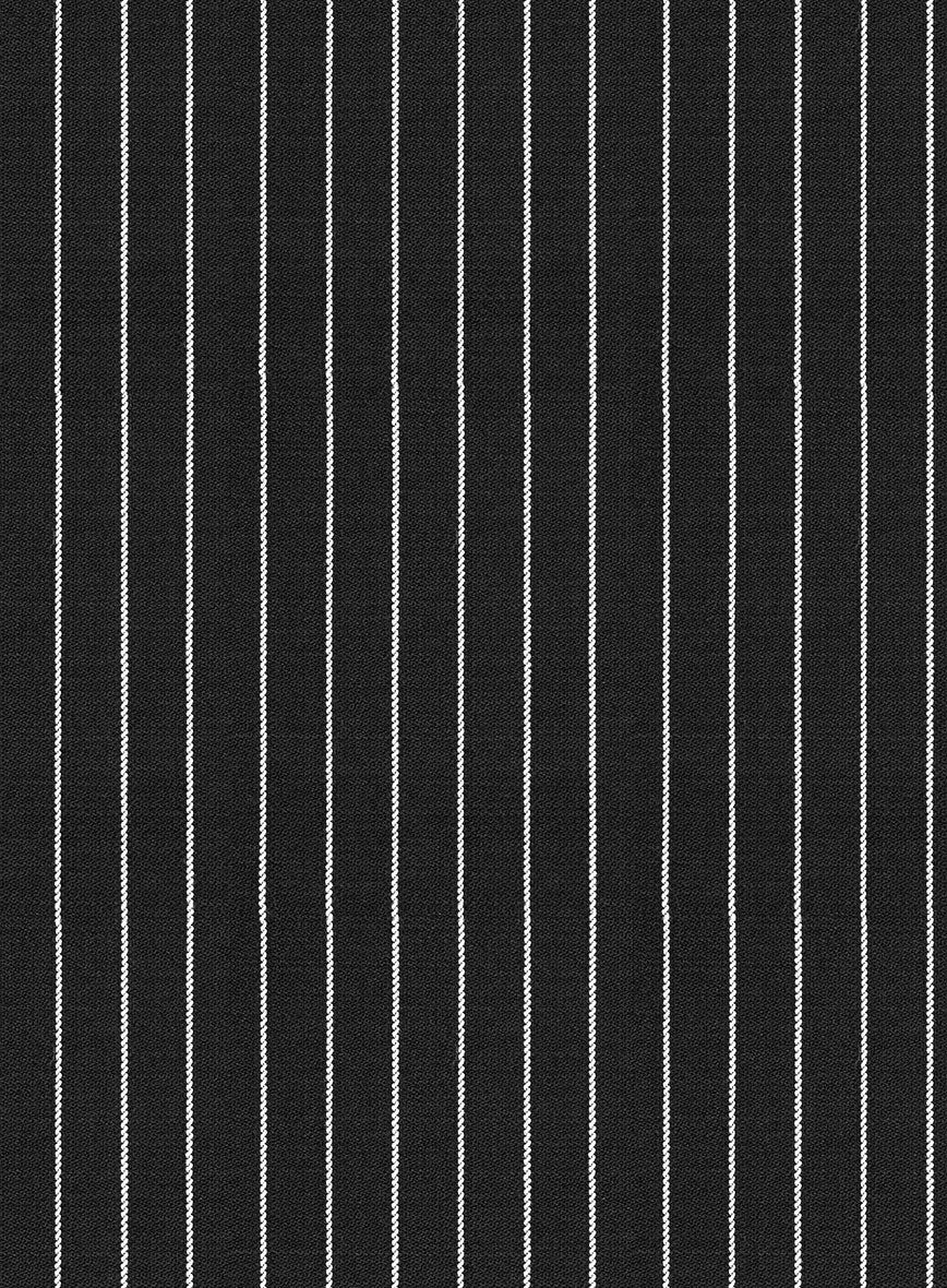 Napolean Isaura Stripe Black Wool Pants - StudioSuits