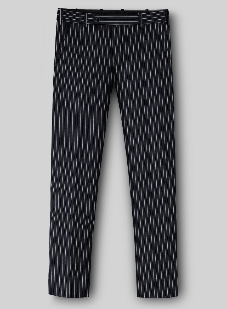 Napolean Isaura Stripe Blue Wool Pants - StudioSuits