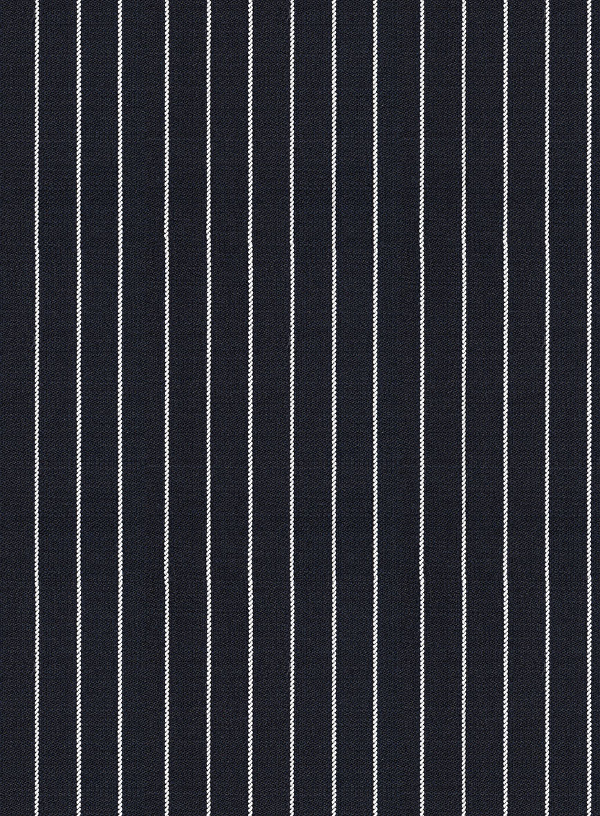 Napolean Isaura Stripe Blue Wool Pants - StudioSuits